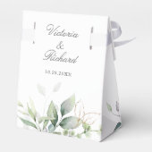 ユーカリのグリーンを使った水彩ウェディング フェイバーボックス (裏面サイド)