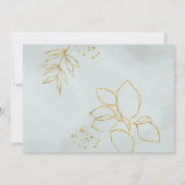 ユーカリのグリーンを使った水彩結婚式 招待状 (裏面)