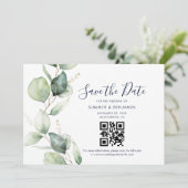 ユーカリのグリーンを使った結婚式 セーブザデート (スタンド正面)