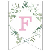 ユーカリのグリーンカスタム ブライダルシャワー バンティングフラッグ (第1の旗)