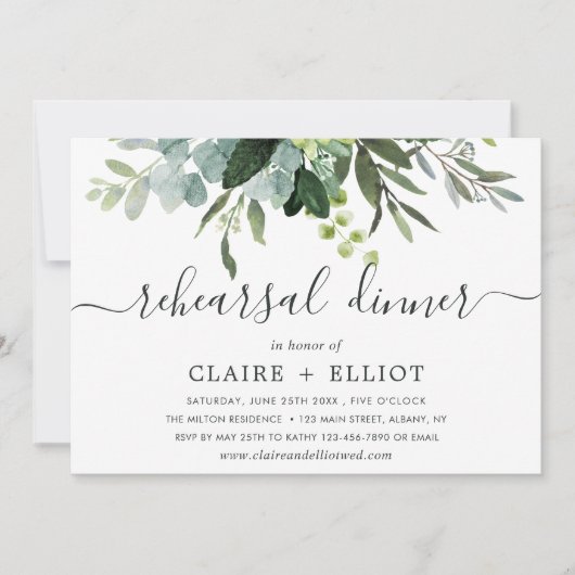 ユーカリのグリーンフォリアリハーサルディナー 招待状 (正面)