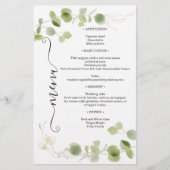 ユーカリのグリーンメニュー表 ゴールド シックな結婚式 (正面)