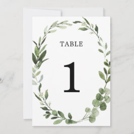 ユーカリのグリーンリース　エレガントなテーブルナンバー 招待状
