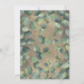 ユーカリのグリーンリース ラスティックウェディング 招待状 (裏面)