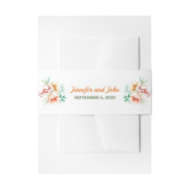 ユーカリのグリーン水彩 招待状ベリーバンド