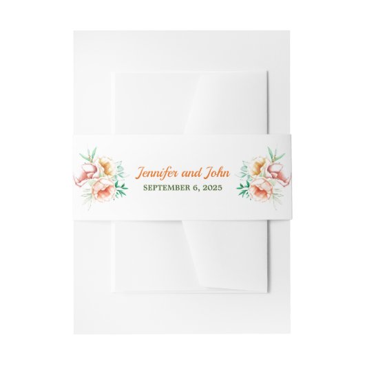 ユーカリのグリーン水彩 招待状ベリーバンド (正面例)