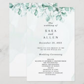 ユーカリのグリーン結婚式プログラム (正面/裏面)