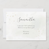 ユーカリのグリーン　あなたは私のフラワーガールになってくれる？ 招待状 (裏面)