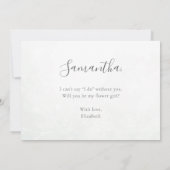 ユーカリのグリーン　あなたは私のフラワーガール？ 招待状 (裏面)