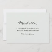 ユーカリのグリーン、あなたは私のブライズメイドになってくれる？ 招待状 (裏面)