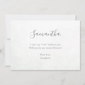 ユーカリのグリーン　あなたは私のメイドオブオナーになってくれる？ 招待状 (裏面)