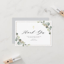ユーカリのグリーン エレガントなフレーム ありがとうカード