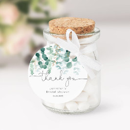 ユーカリのグリーン エレガントなブライダル サンクス フェイバータグ