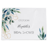 ユーカリのグリーン ゴールド名 ブライズシャワー ラージペーパーバッグ (正面)