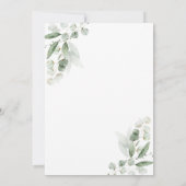 ユーカリのグリーン ゴールド 洗礼 招待状 (裏面)