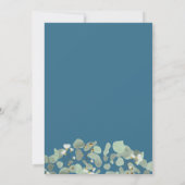 ユーカリのグリーン ベイビーボーイ ブルー ベイビーシャワー 招待状 (裏面)