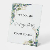 ユーカリのグリーン ラベンダー ウェルカム ルームナンバー 台座サイン (正面)
