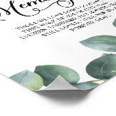 ユーカリのグリーン　愛する人のメモリアルサイン ポスター (角)