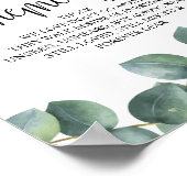 ユーカリのグリーン　愛する人のメモリアルサイン ポスター (角)