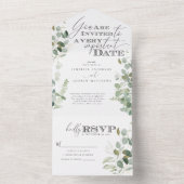 ユーカリのグリーン・水彩画 オールインワン招待状 (内側)