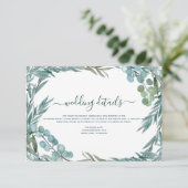 ユーカリのグリーン 水彩 結婚式 詳細 招待状 (スタンド正面)