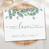 ユーカリのグリーン 私たちと結婚してください 式場責任者様 招待状