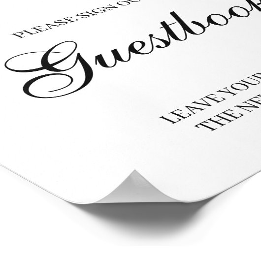 ユーカリのサイン私たちのゲストブックのポスタ結婚ーサインにサイン ポスター (角)