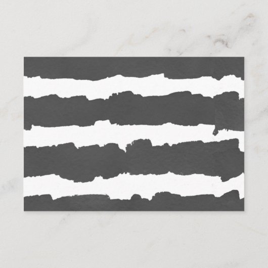 ユーカリのシンプルな白黒結婚式の詳細 エンクロージャーカード (裏面)