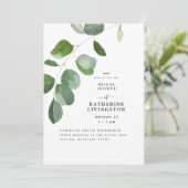 ユーカリのシンプルブライダルシャワー招待 招待状 (スタンド正面)