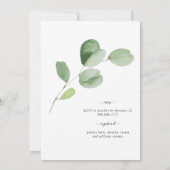 ユーカリのシンプルブライダルシャワー招待 招待状 (裏面)
