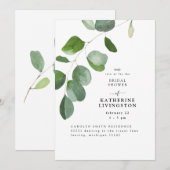 ユーカリのシンプルブライダルシャワー招待 招待状 (正面/裏面)