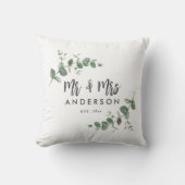 ユーカリのシンプルモダンなMr. and Mrs. ギフトセット クッション (正面)