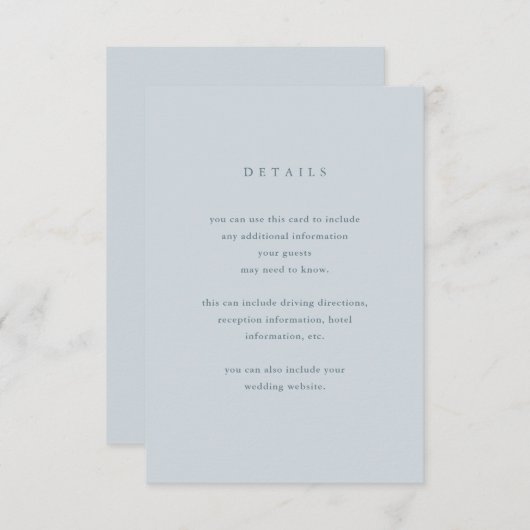 ユーカリのシンプル|の結婚のゲストの詳細 エンクロージャーカード (正面/裏面)