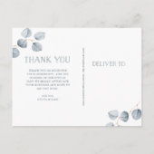 ユーカリのシンプル|の結婚の写真は感謝していしています 案内ポストカード (裏面)