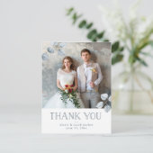 ユーカリのシンプル|の結婚の写真は感謝していしています 案内ポストカード (スタンド正面)