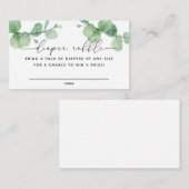 ユーカリのスクリプト ベビーシャワー おむつくじチケット エンクロージャーカード (正面/裏面)