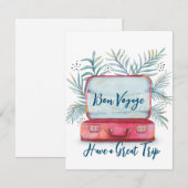 ユーカリのスーツケースにBon Voyage Have a Great Trip（良い旅を！） (正面/裏面)