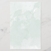 ユーカリのセージグリーン水彩ウェディングメニュー (裏面)