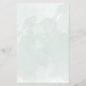 ユーカリのセージ緑の水の色結婚のメニュー (裏面)