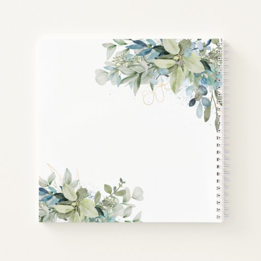 ユーカリのセージ青い文字に私の娘の記憶 ノートブック (裏面)