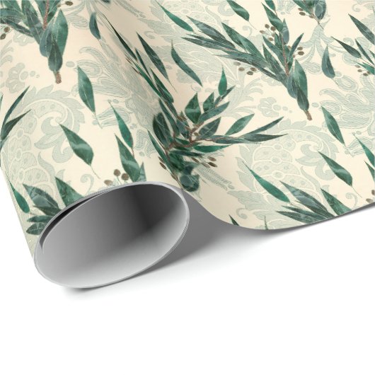ユーカリのタイル張りのエレガントな結婚式 ラッピングペーパー (ロールコーナー)