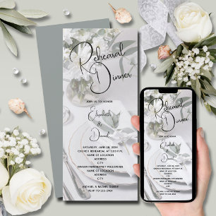 ユーカリのテーブルセッティングリハーサルディナー 招待状