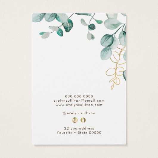 ユーカリのネックレス表示カード (裏面)