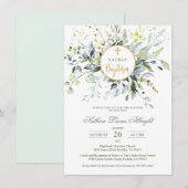 ユーカリのハーブクロス ベイビー 洗礼 招待状 (正面/裏面)