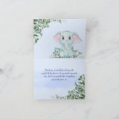 ユーカリのバブルベビーシャワー付き可愛い象 サンキューカード (内部)