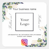 ユーカリのビジネスロゴ名instagramハッシュタグ スクエアシール (正面)