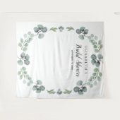 ユーカリのブライダルシャワー写真撮影用小道具背景 タペストリー (正面(横))