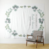 ユーカリのブライダルシャワー フォトブース プロップ背景 タペストリー (インサイチュ(横))