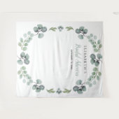 ユーカリのブライダルシャワー フォトブース プロップ背景 タペストリー (正面(横))