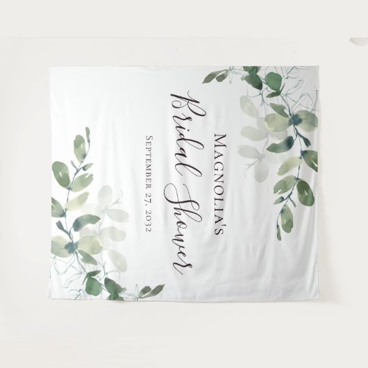 ユーカリのブライダルシャワー フォトブース 背景 タペストリー (正面(横))